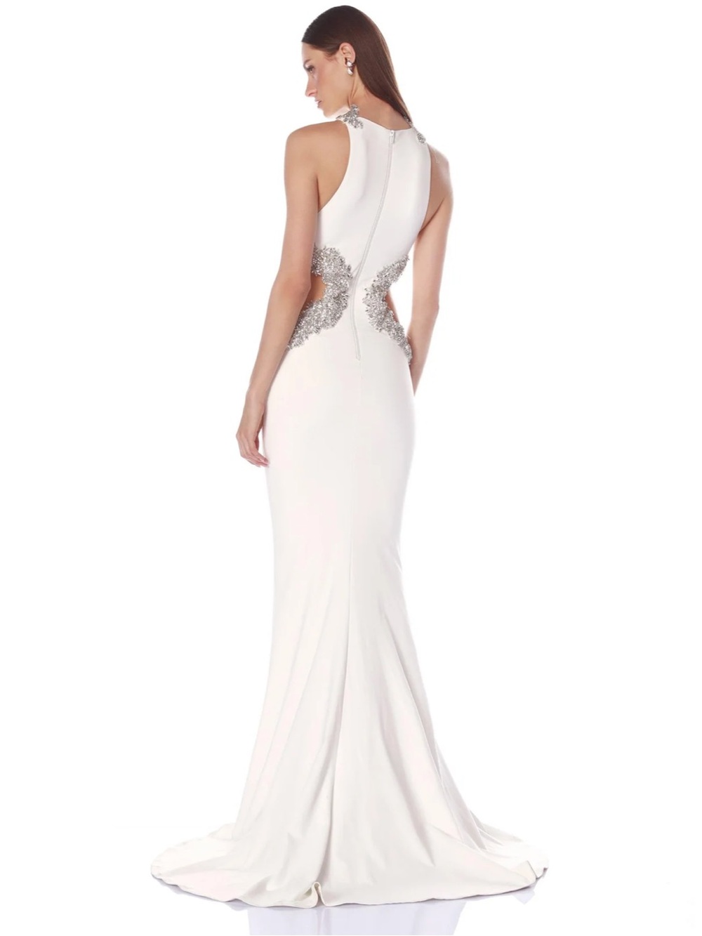 Bronx and Banco White Camila cut outs Rhinestones Dress S New $1,250 - Picture 5 of 5